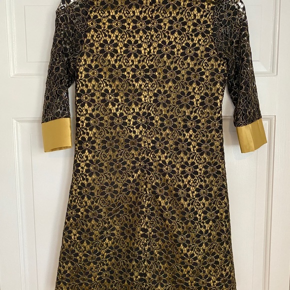 New Laundry by Shelli Segal black/gold dress - Picture 2 of 4